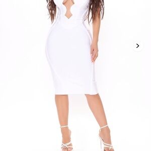 Fashion Nova Night Life Bandage Mini Dress - White
